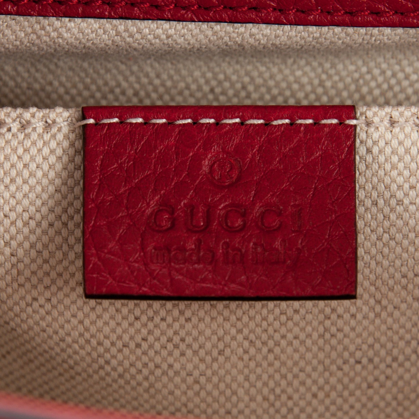 Calfskin Mini GG Marmont Top Handle Bag Vulcanic Red