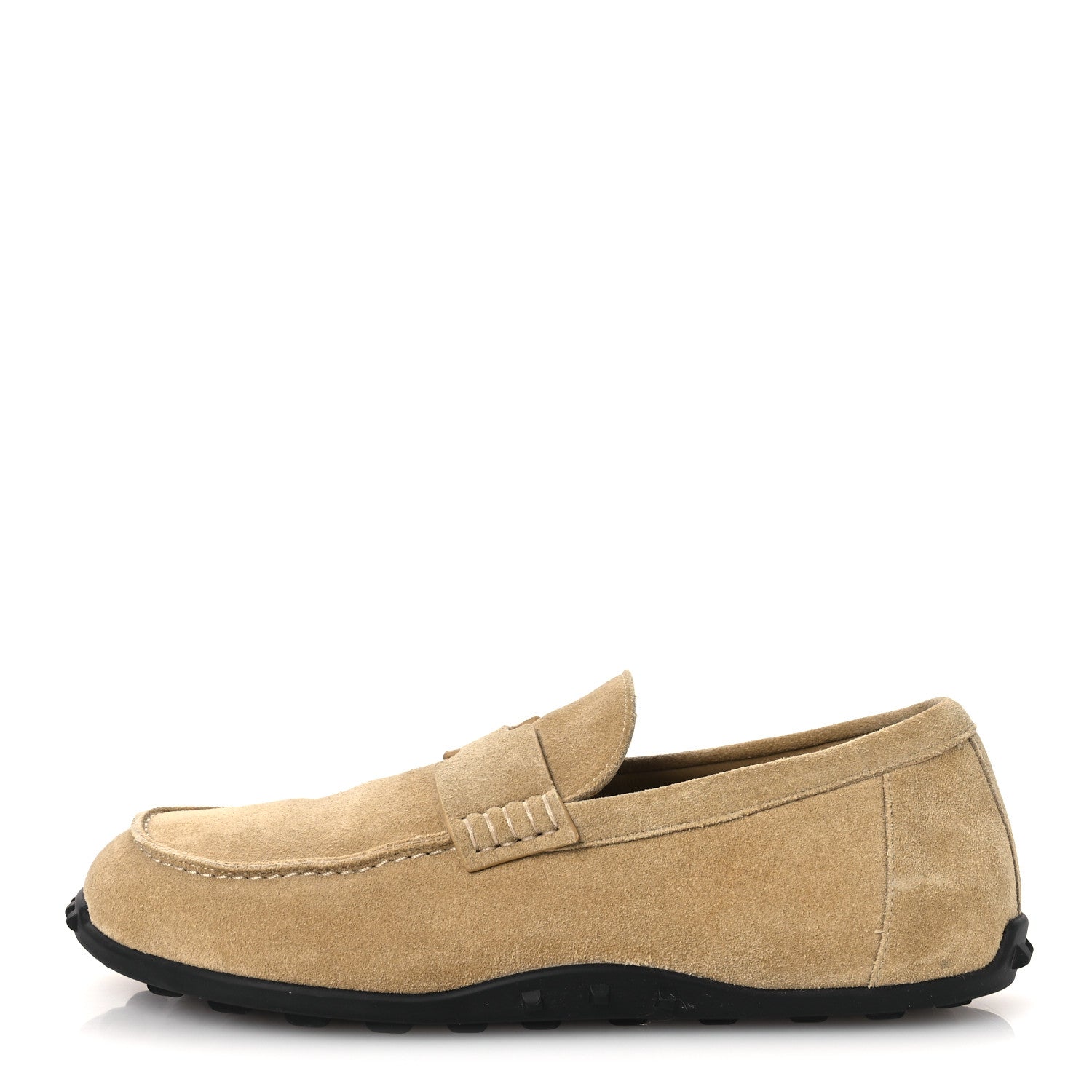 Hermes Suede Calfskin Womens Lazy Loafers 39 Beige Sable 1 of 12