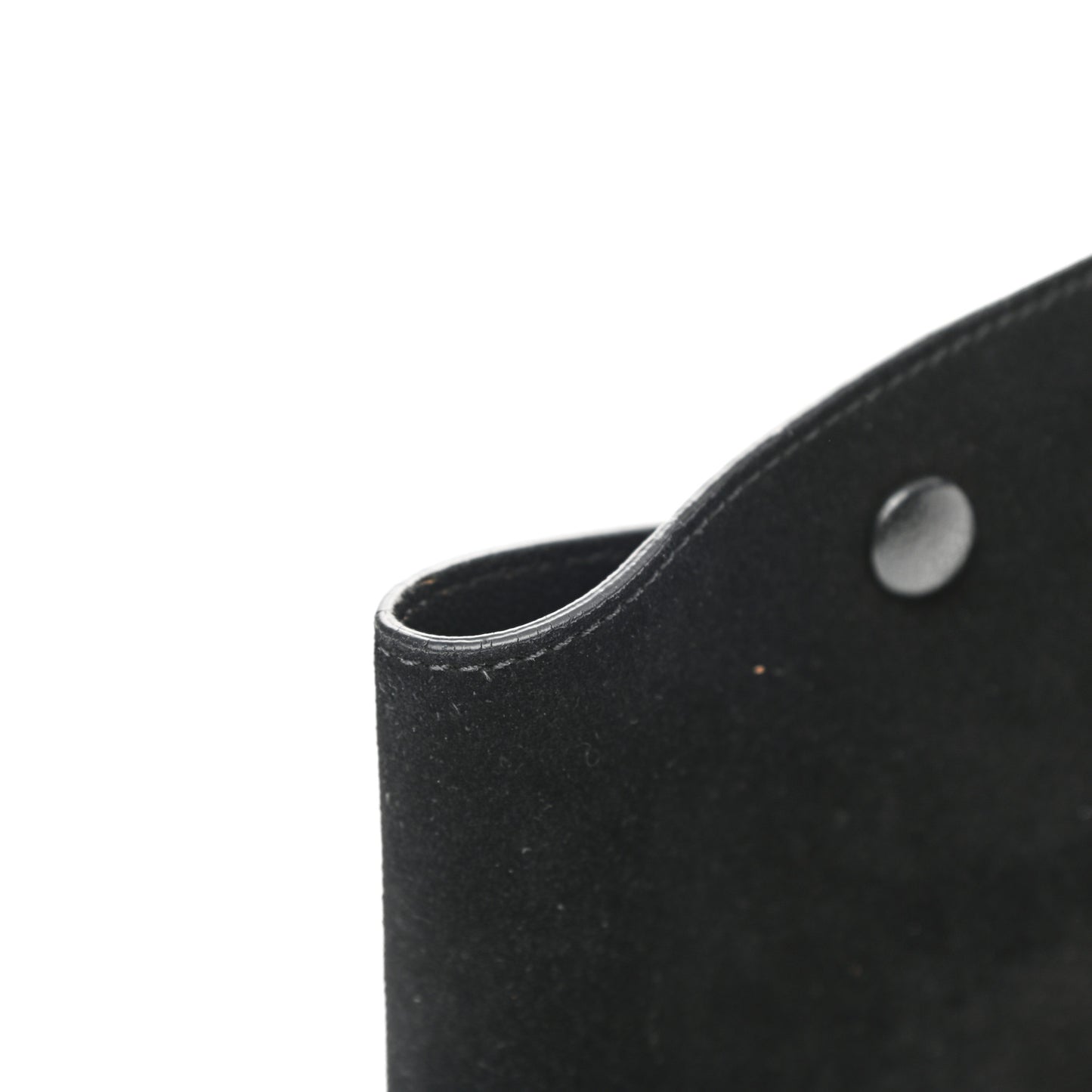 Drummed Calfskin Suede Medium Trapeze Black