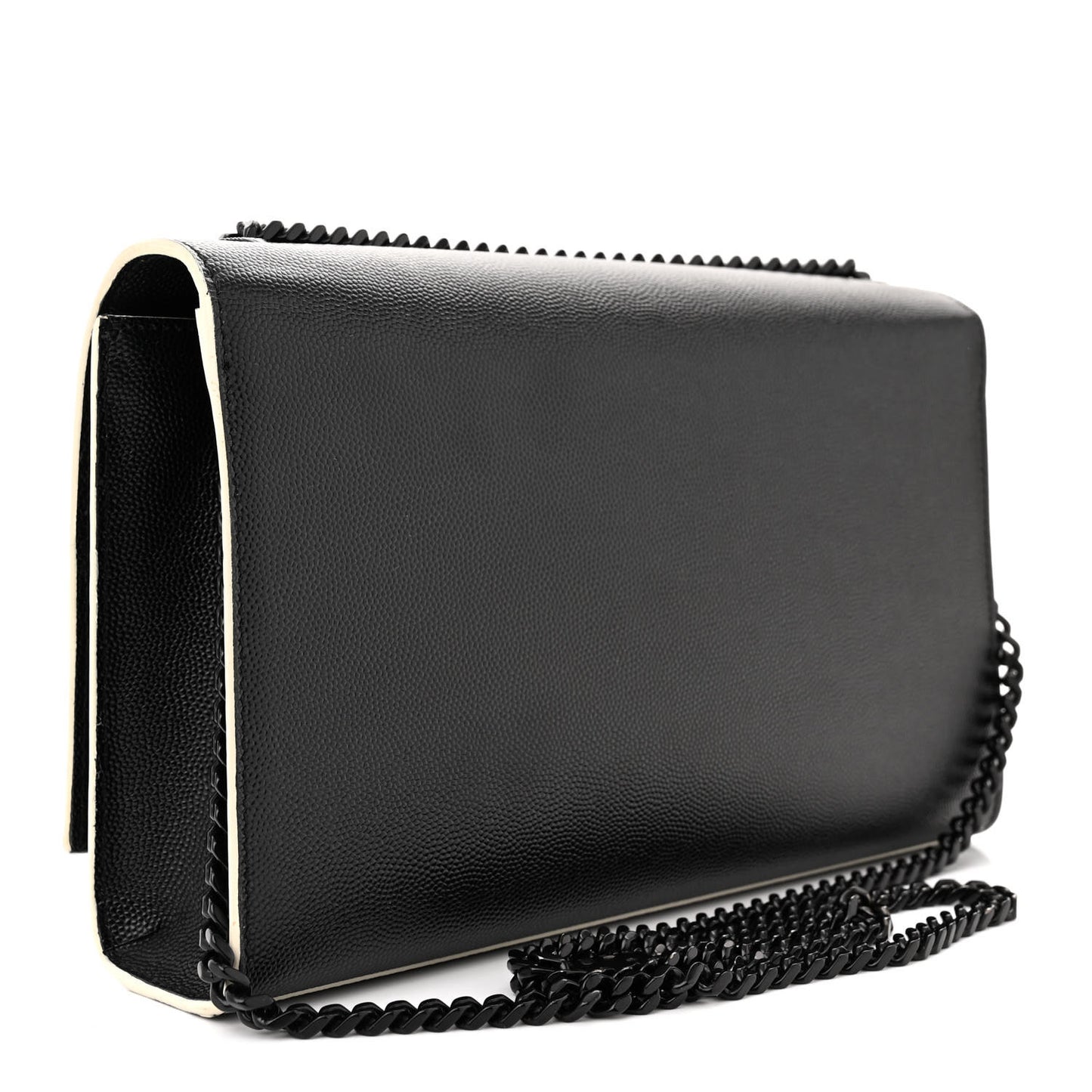 Grain De Poudre Medium Classic Monogram Kate Satchel Black White