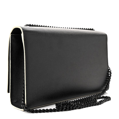 Saint Laurent Grain De Poudre Medium Classic Monogram Kate Satchel Black White 3 of 12
