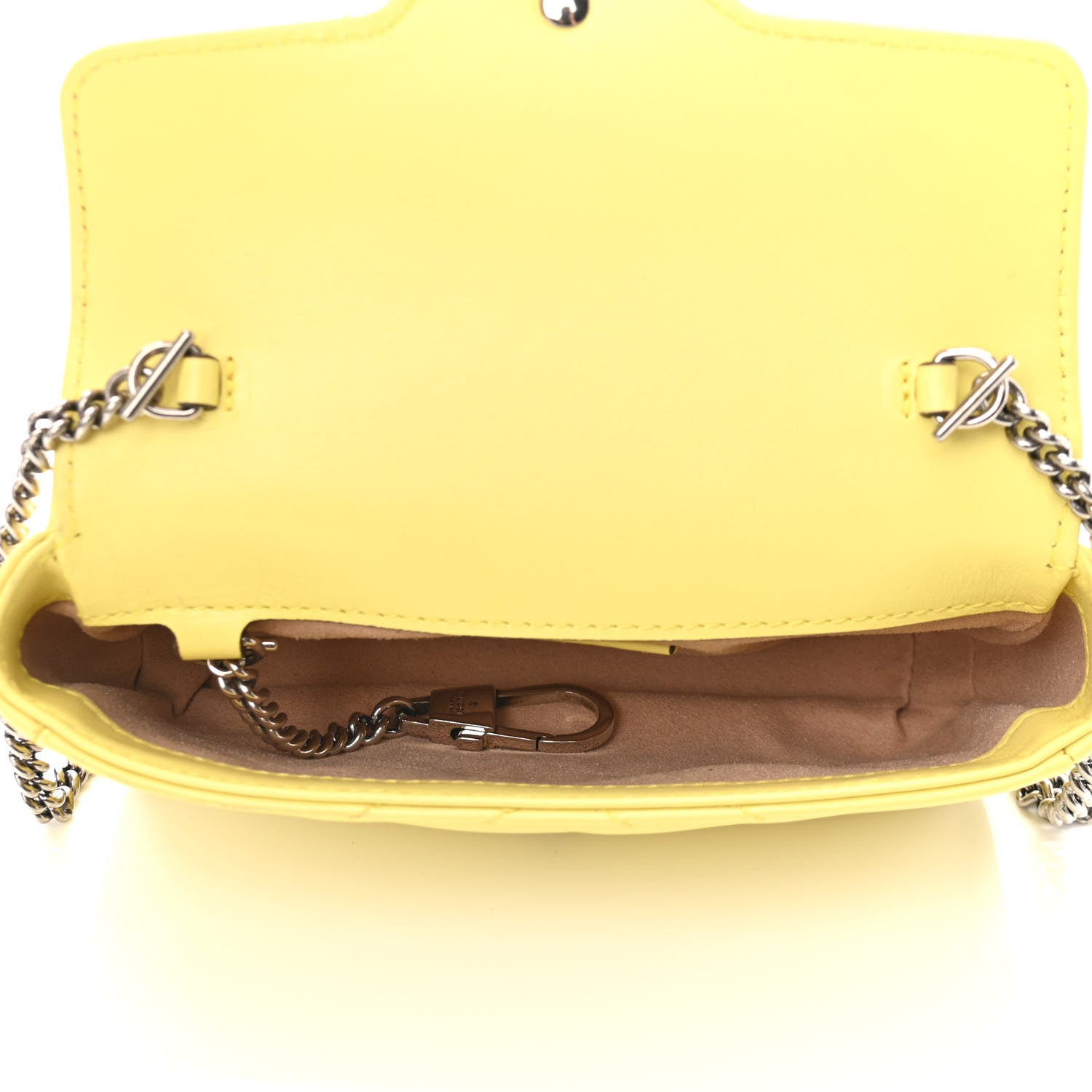 Gucci Calfskin Matelasse Super Mini GG Marmont Shoulder Bag Banana 5 of 11