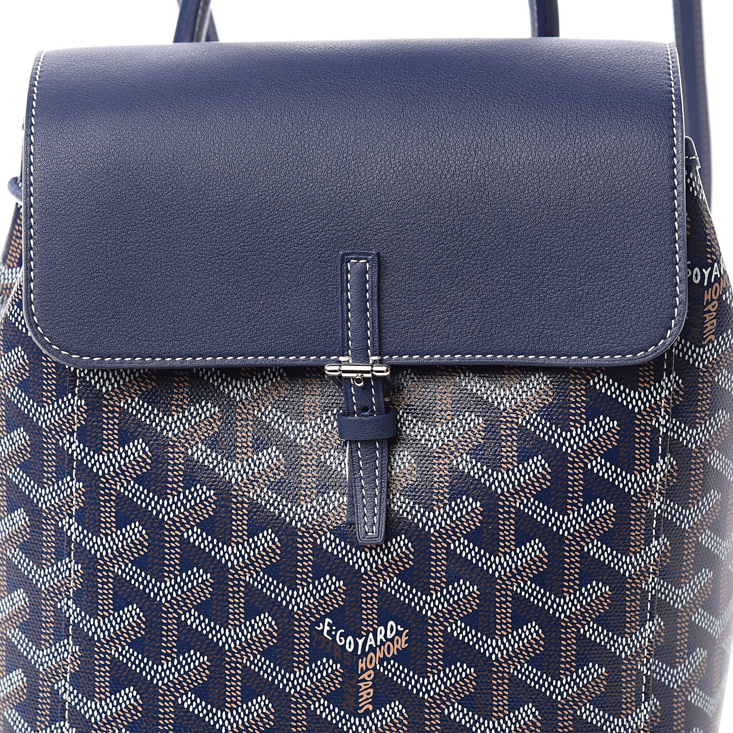 Goyardine Calfskin Mini Alpin Backpack Navy