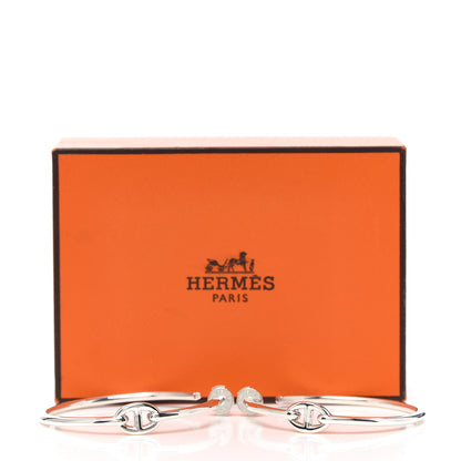 Hermes Sterling Silver GM Chain d'Ancre Enchainee Hoop Earrings 5 of 5
