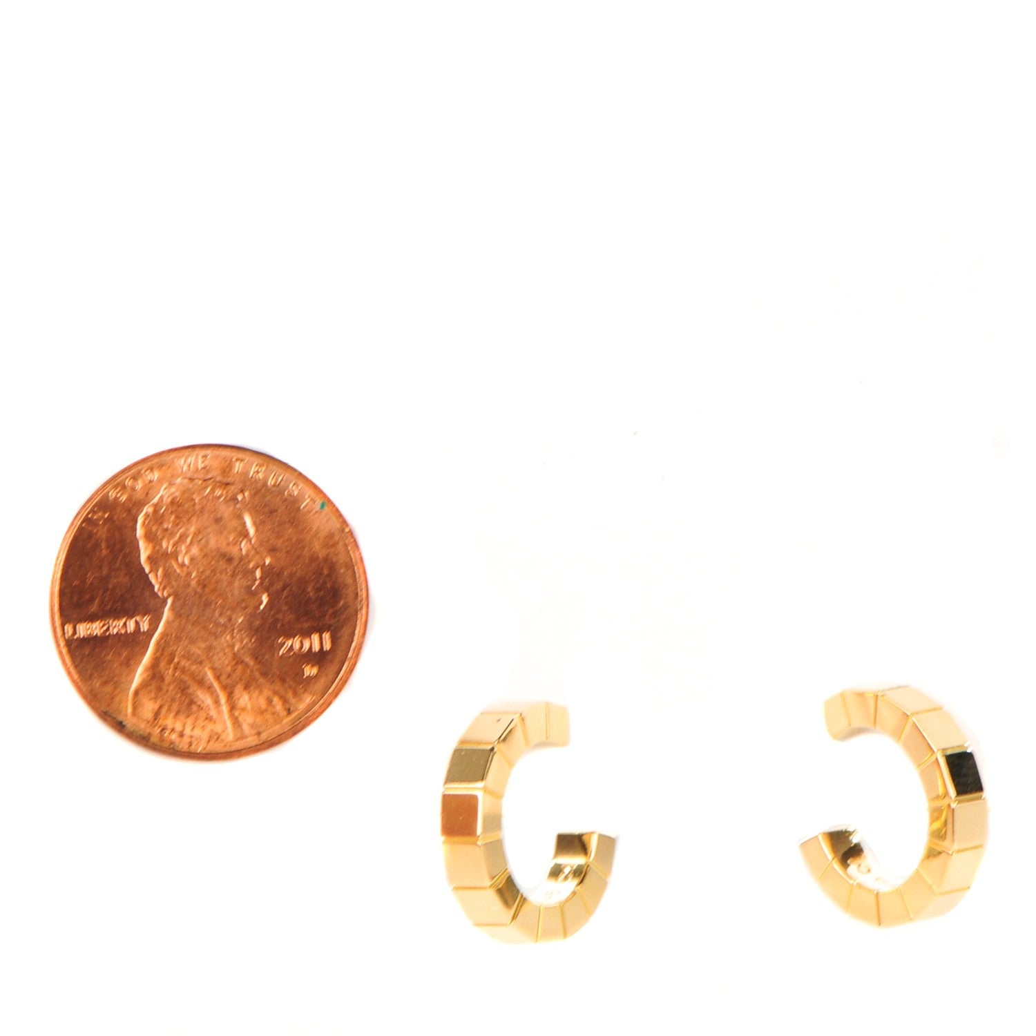 Cartier 18K Yellow Gold Laniere Hoop Earrings 2 of 9
