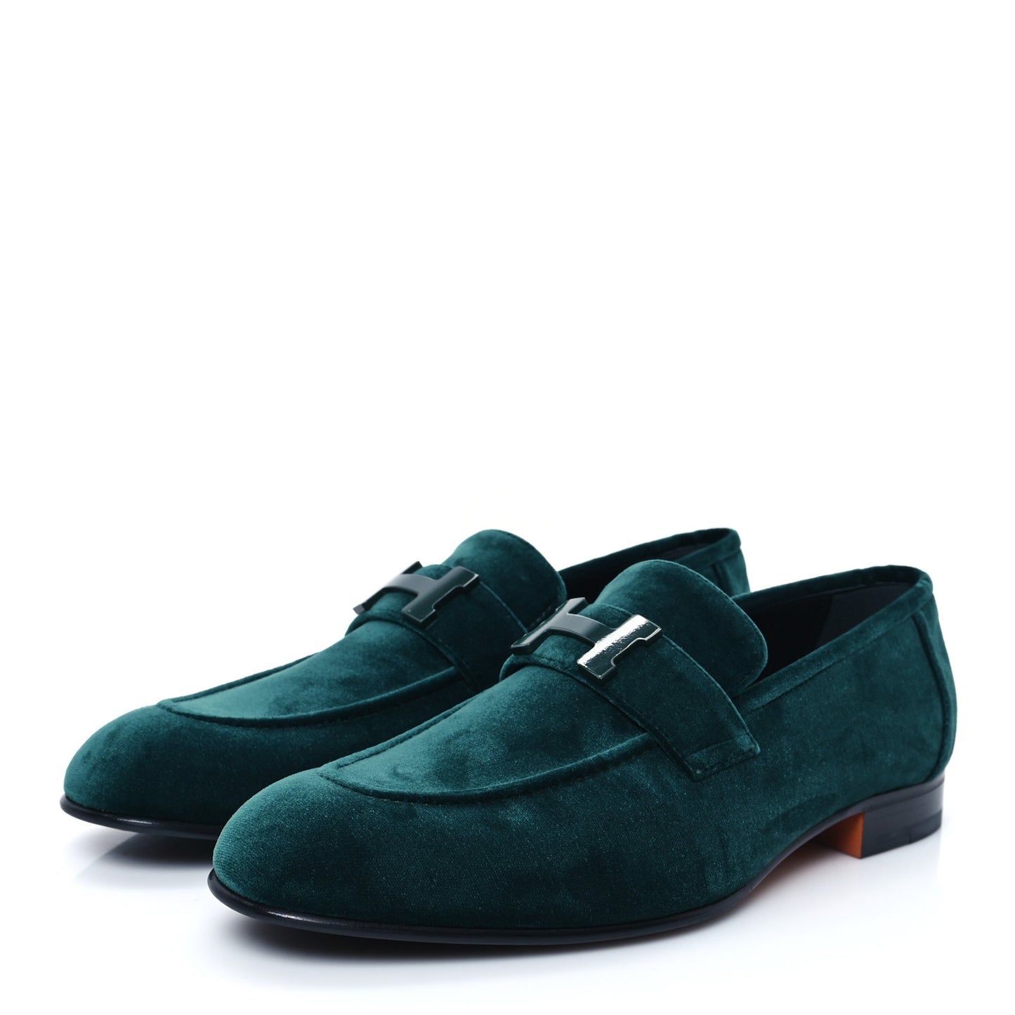 Velvet Mens Paris Loafers 41 Vert Fonce
