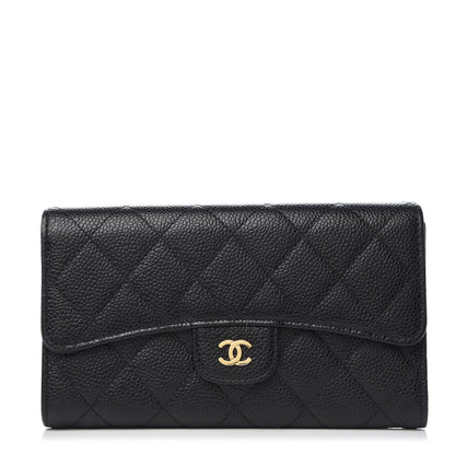 Chanel Caviar Quilted Large Flap Wallet Black 1 of 9