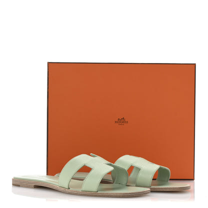 Hermes Epsom Oran Sandals 40.5 Vert Jade 10 of 10