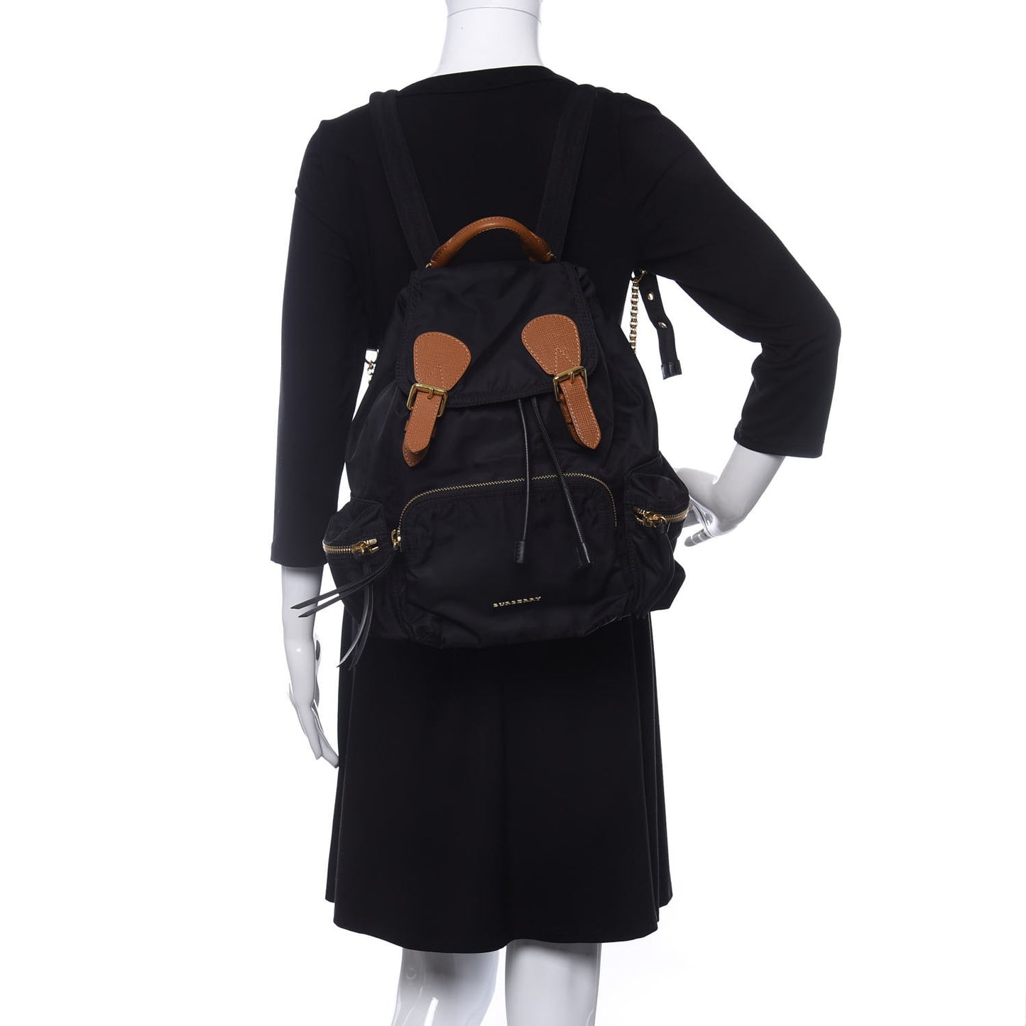 Nylon Medium Rucksack Backpack Black