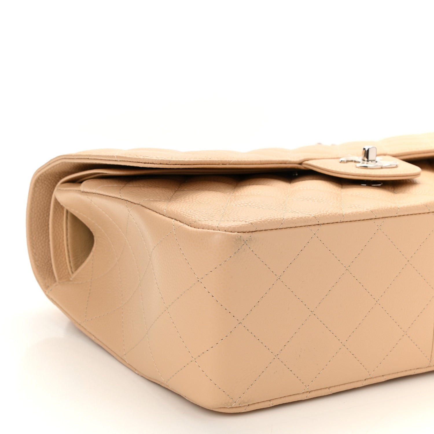 Chanel Caviar Quilted Jumbo Double Flap Beige 8 of 9