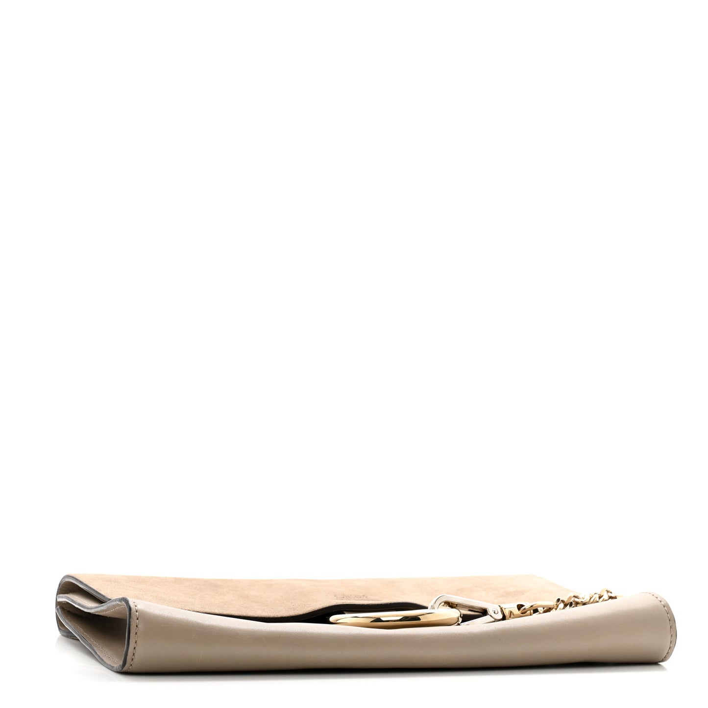 Suede Calfskin Faye Clutch Motty Grey