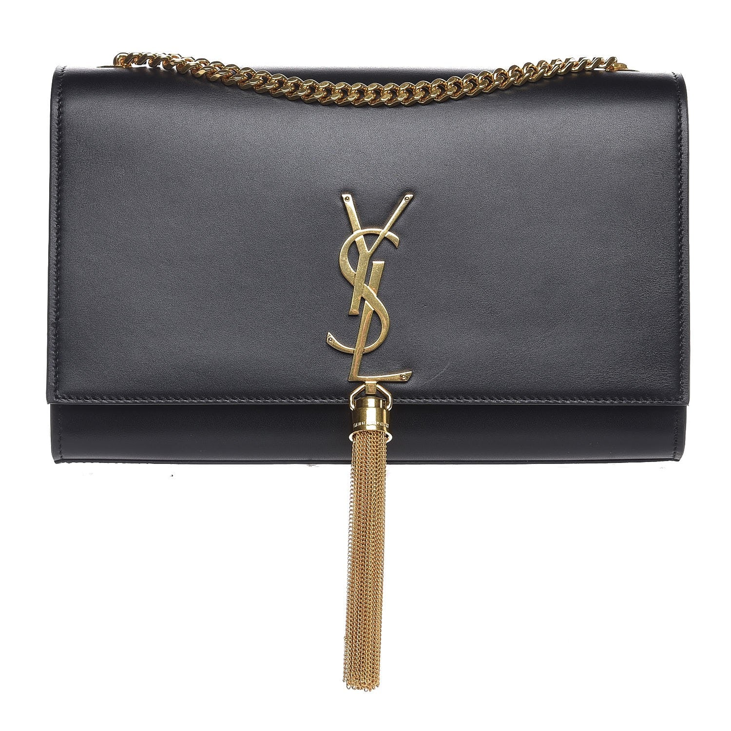 Saint Laurent Smooth Calfskin Medium Classic Monogram Kate Tassel Satchel Black 1 of 8