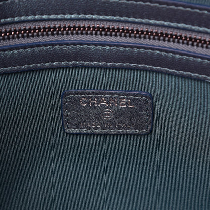 Chanel Iridescent Lambskin Quilted Medium Cosmetic Case Turquoise 6 of 7