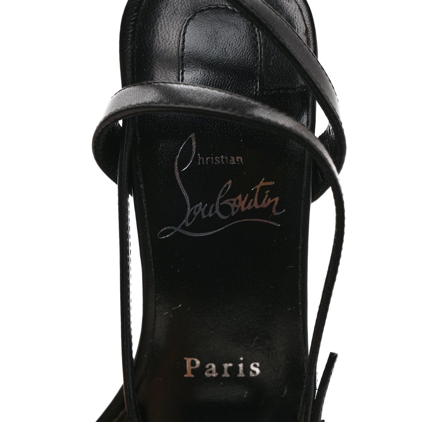 Nappa Spike Loubigirl Chain 100 Sandals 35.5 Black