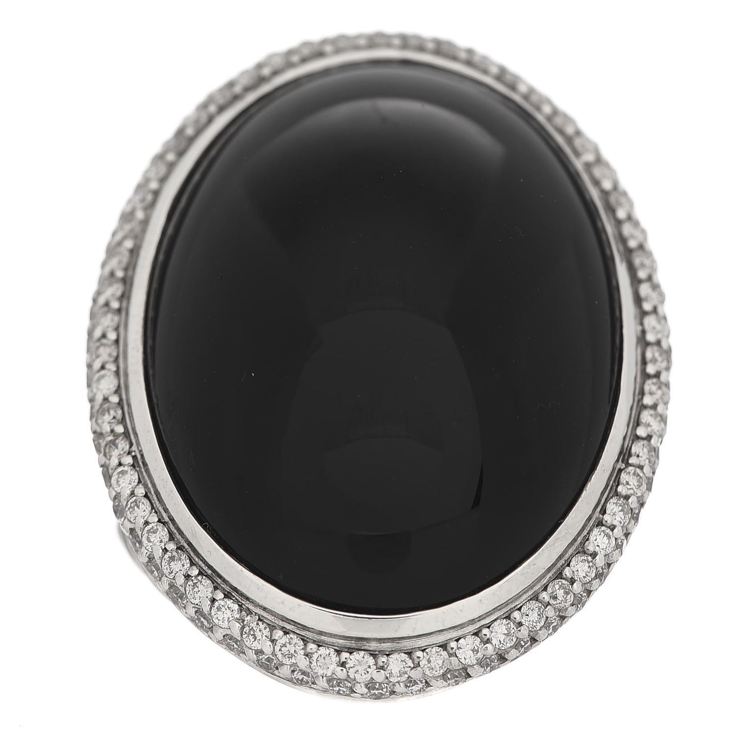 Sterling Silver Diamond Black Onyx Signature Oval Ring 54 7