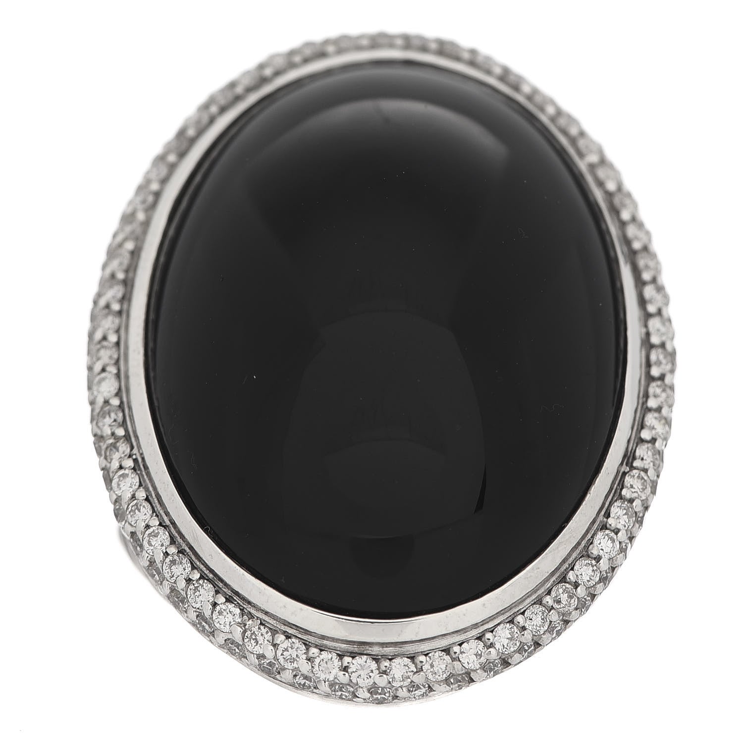David Yurman Sterling Silver Diamond Black Onyx Signature Oval Ring 54 7 2 of 6