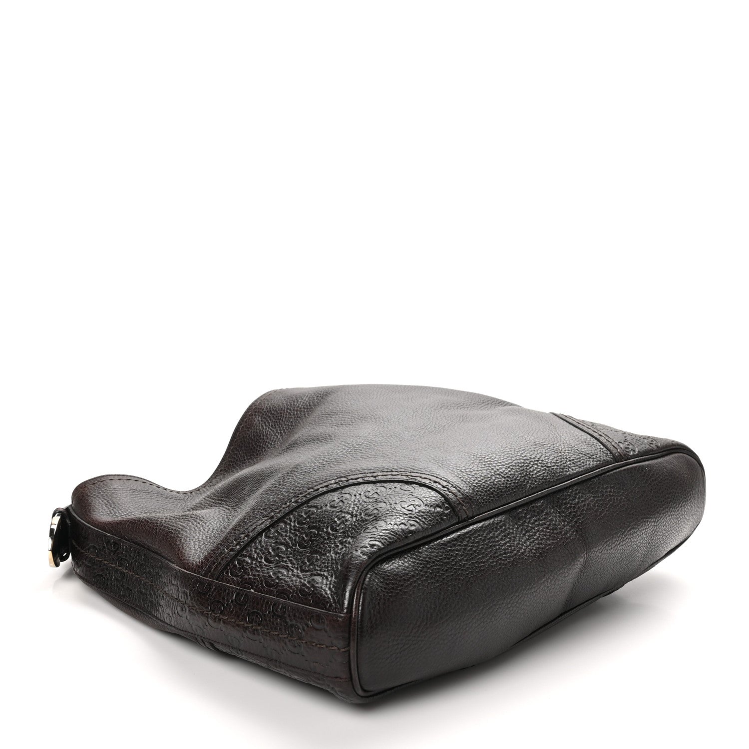 Gucci Calfskin Guccissima Trim Large Signoria Hobo Dark Brown 4 of 10
