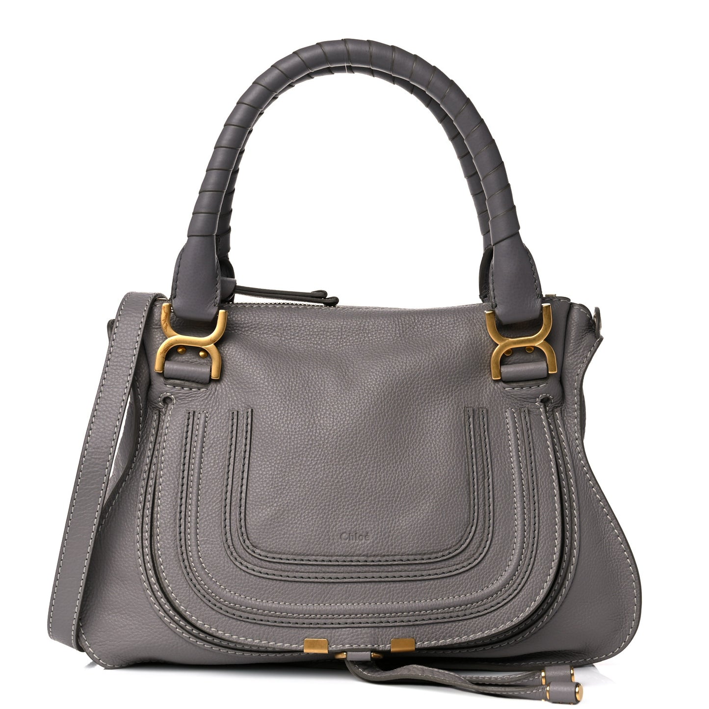 Calfskin Medium Marcie Satchel Cashmere Grey