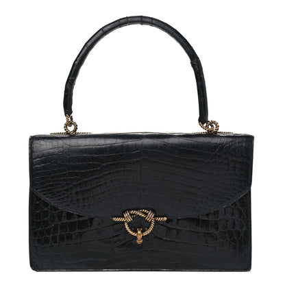 Hermes Shiny Crocodile Sac Cordeliere Black 1 of 13