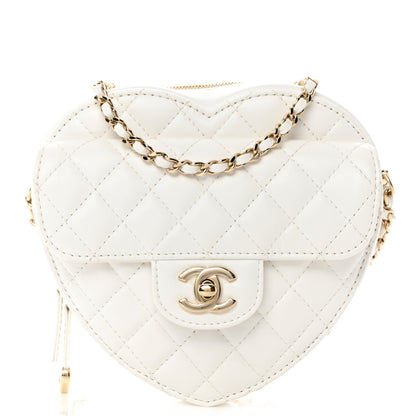 Chanel Lambskin Quilted CC In Love Heart Bag White 1 of 10