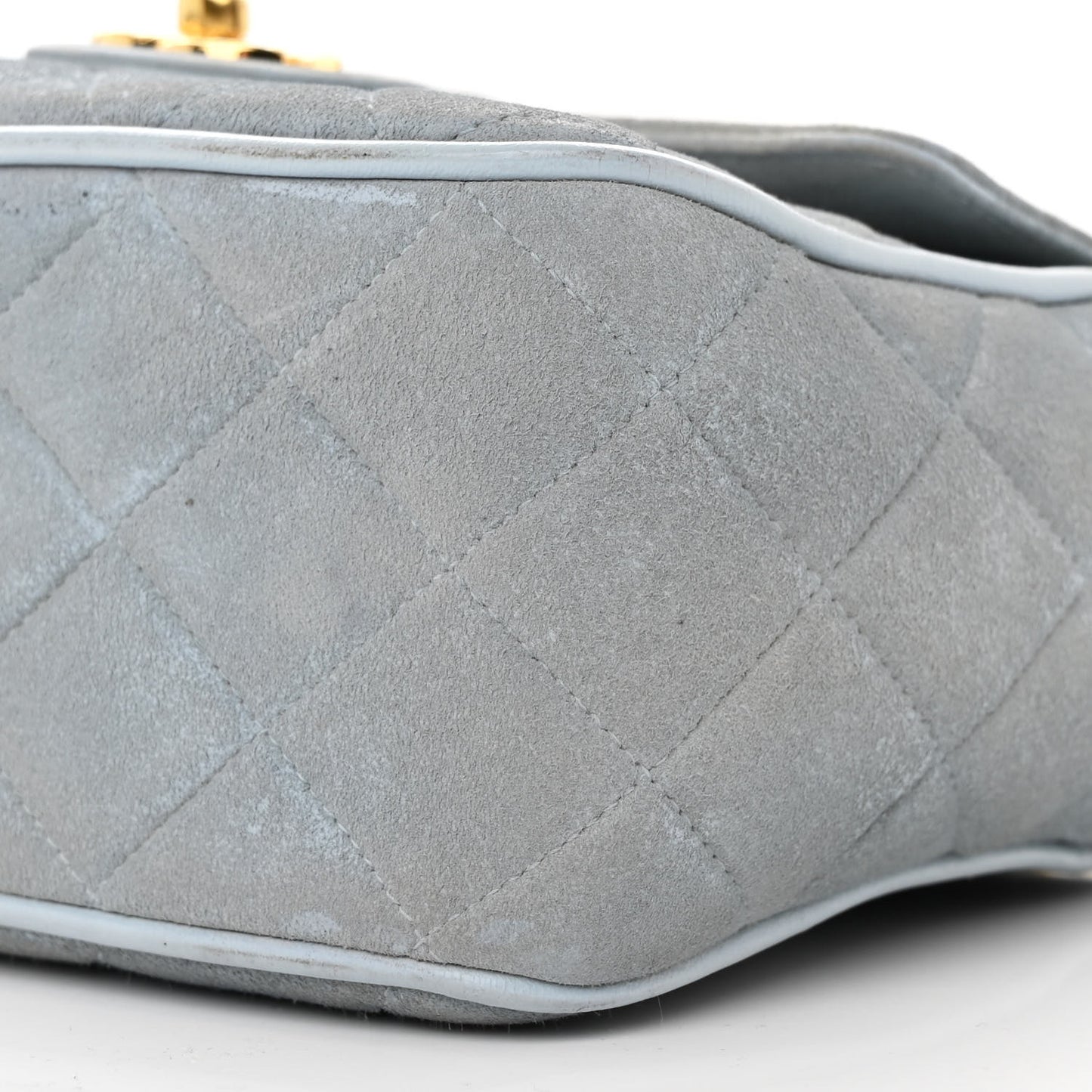 Suede Quilted CC Tassel Camera Case Light Blue