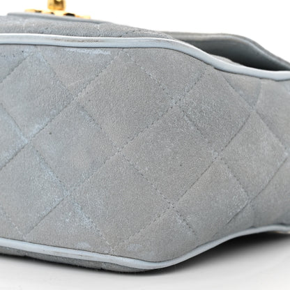 Chanel Suede Quilted CC Tassel Camera Case Light Blue 11 of 12