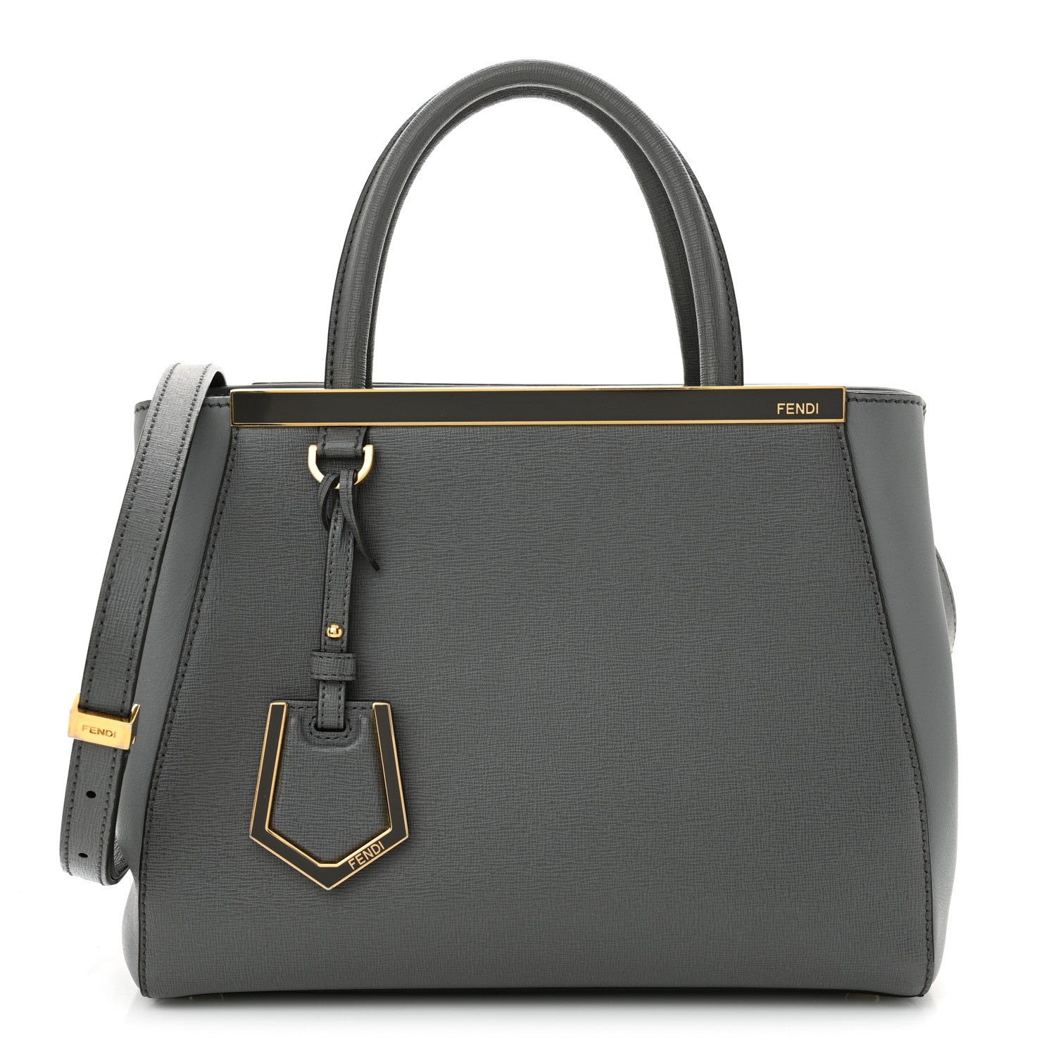 Fendi Vitello Elite Petite 2Jours Tote Grigio Grigio Chiaro 1 of 12