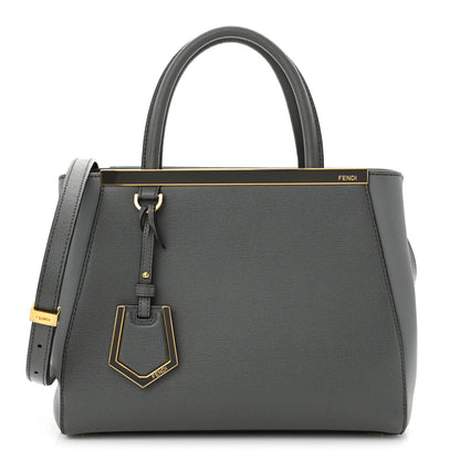 Fendi Vitello Elite Petite 2Jours Tote Grigio Grigio Chiaro 1 of 12