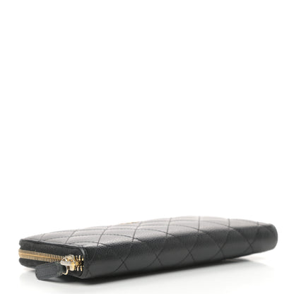 Chanel Caviar Quilted Large Gusset Zip Around Wallet Black 4 of 9