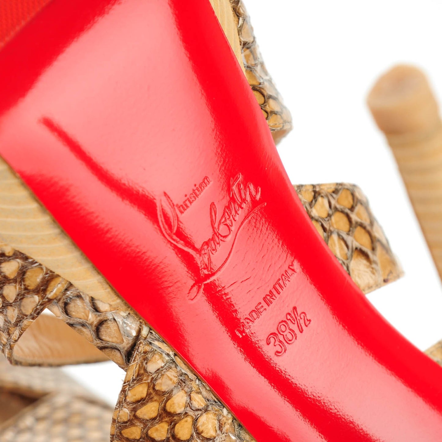 Python Balota 150 Platform Sandals 38.5 Beige