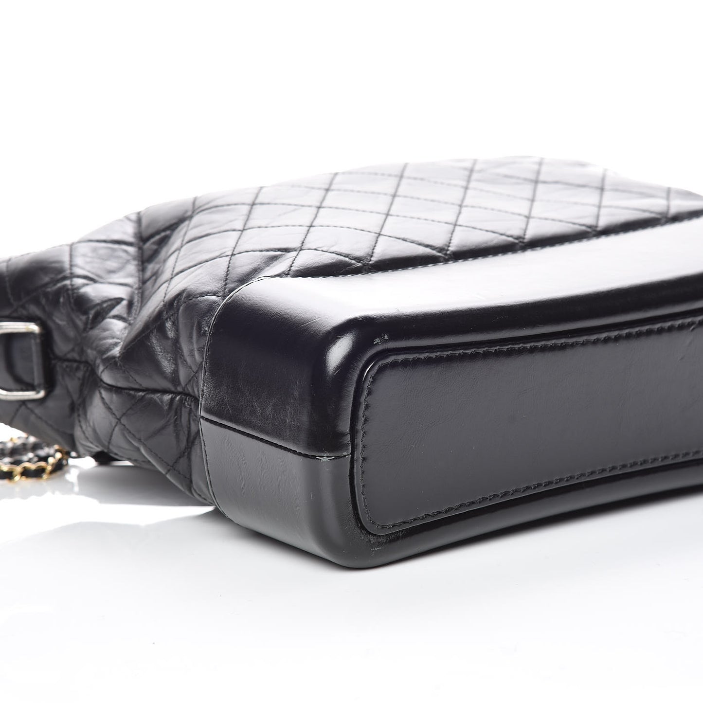 Aged Calfskin Quilted Large Gabrielle Hobo Black