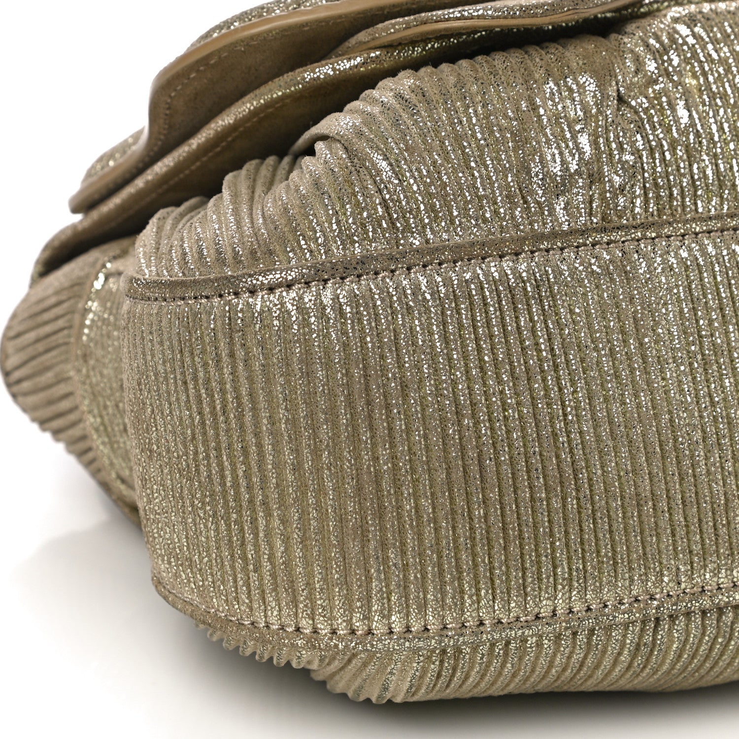 Fendi Metallic Corduroy B Bag Gold 9 of 10