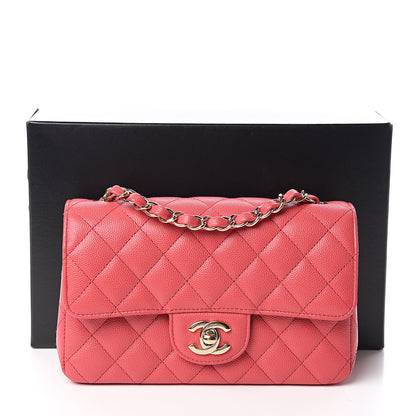Chanel Caviar Quilted Mini Rectangular Flap Dark Pink 10 of 10