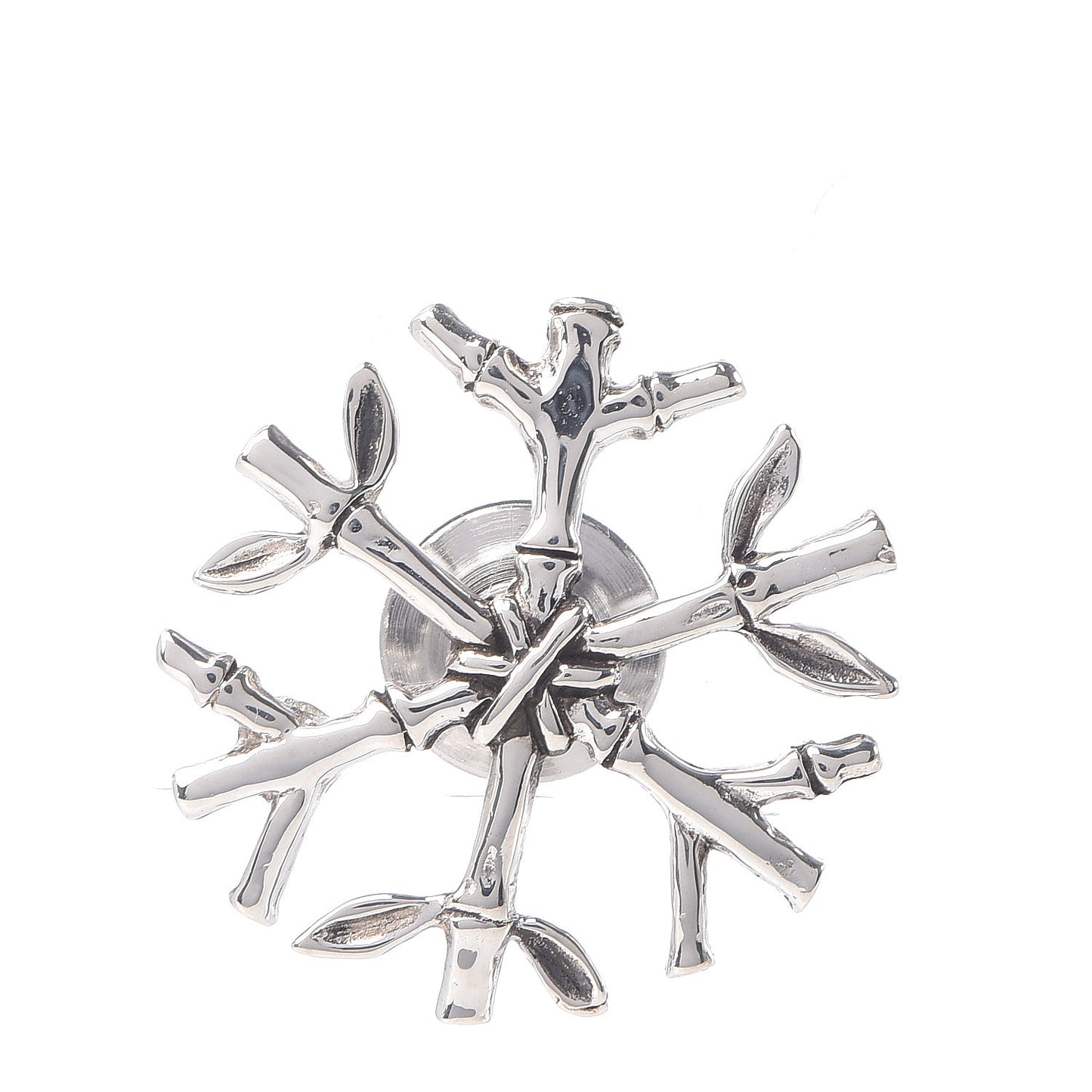 Sterling Silver Bamboo Snowflake Lapel Pin