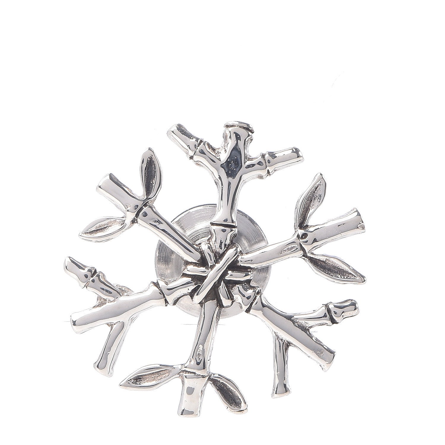 John Hardy Sterling Silver Bamboo Snowflake Lapel Pin 1 of 4