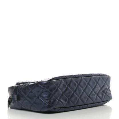 Chanel Metallic Aged Calfskin Quilted Medium Reissue Camera Case Bag Blue 4 of 10