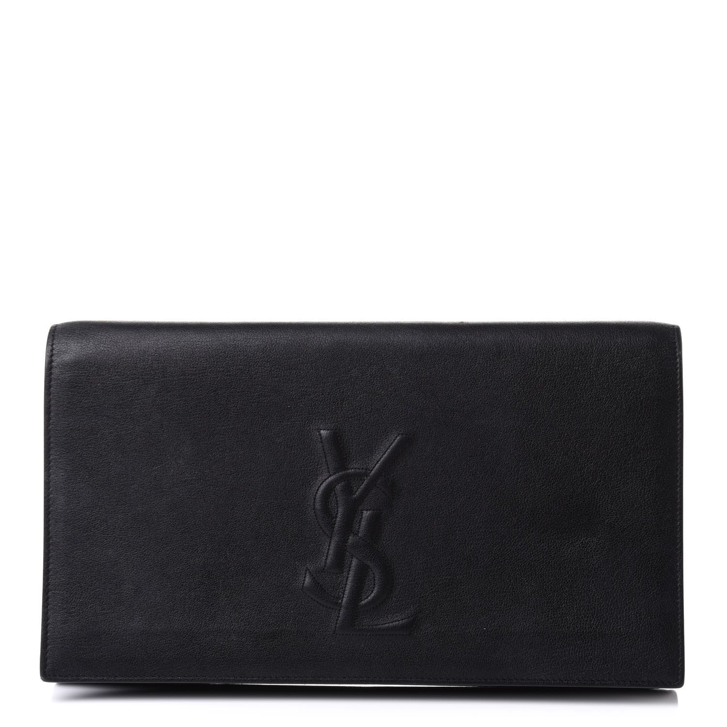 Saint Laurent Calfskin Monogram Large Belle De Jour Clutch Black 1 of 11
