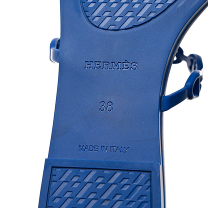 Hermes Rubber Chaine d'Ancre Rivage Sandals 38 Bleu Smalt 7 of 9