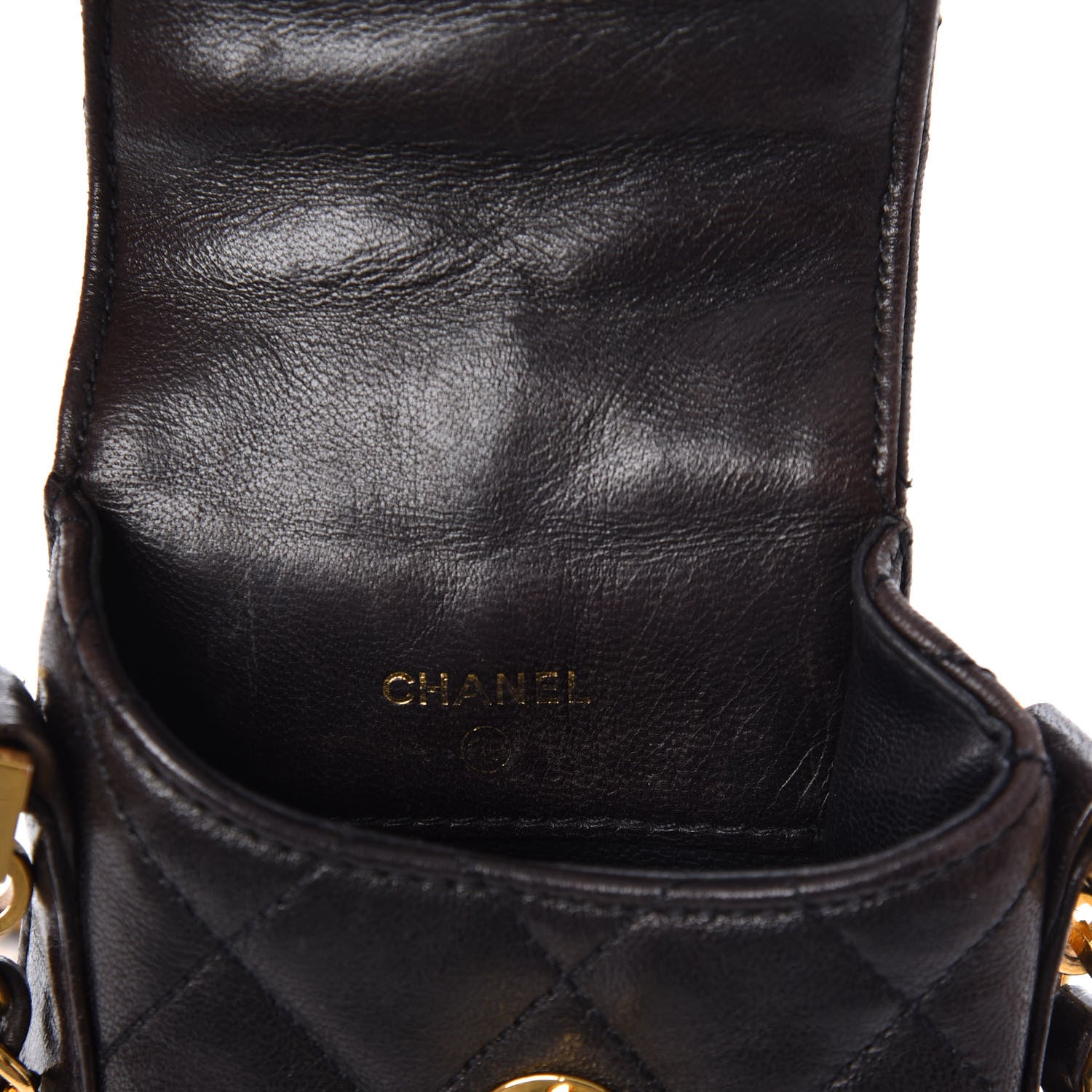 Chanel Lambskin Quilted Phone Holder Brown 6 of 9