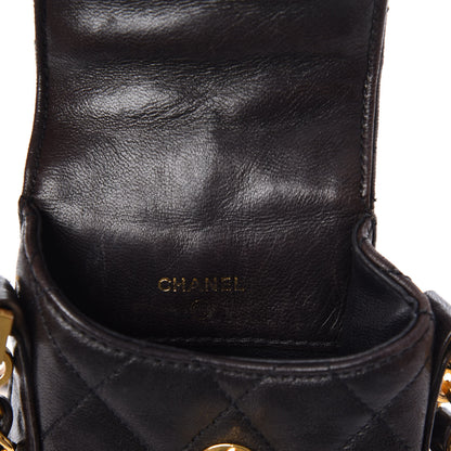 Chanel Lambskin Quilted Phone Holder Brown 6 of 9