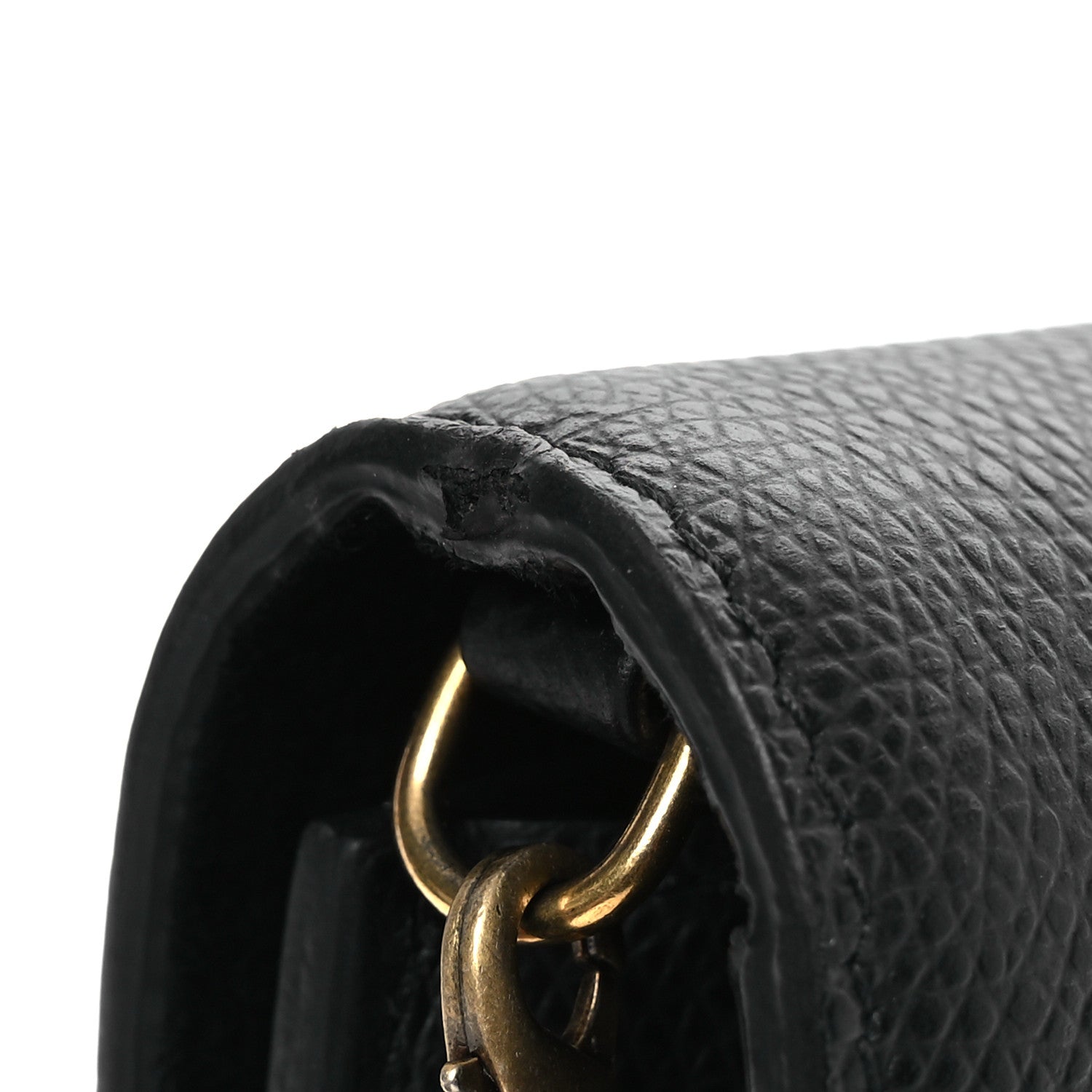 Christian Dior Grained Calfskin Saddle Chain Pouch Black 14 of 15