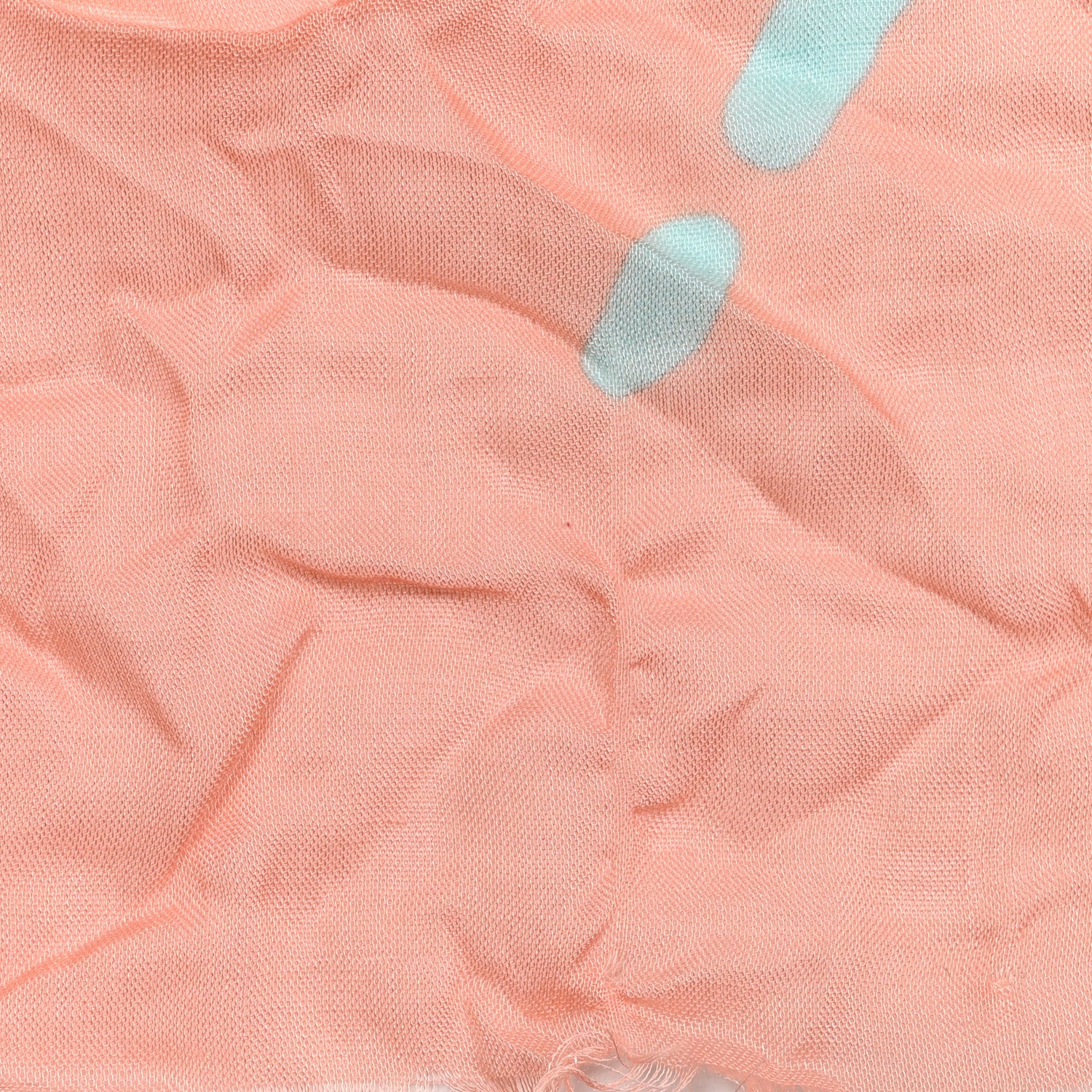 Gucci Modal Silk GG Writers Fringe Shawl Old Rose Sky Blue 3 of 3