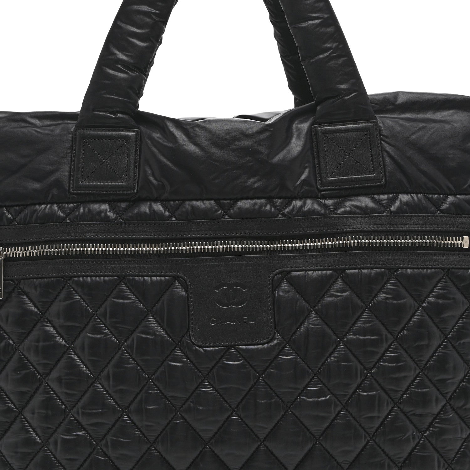 Chanel Nylon Quilted Extra Large Coco Cocoon Tote Black 8 of 11