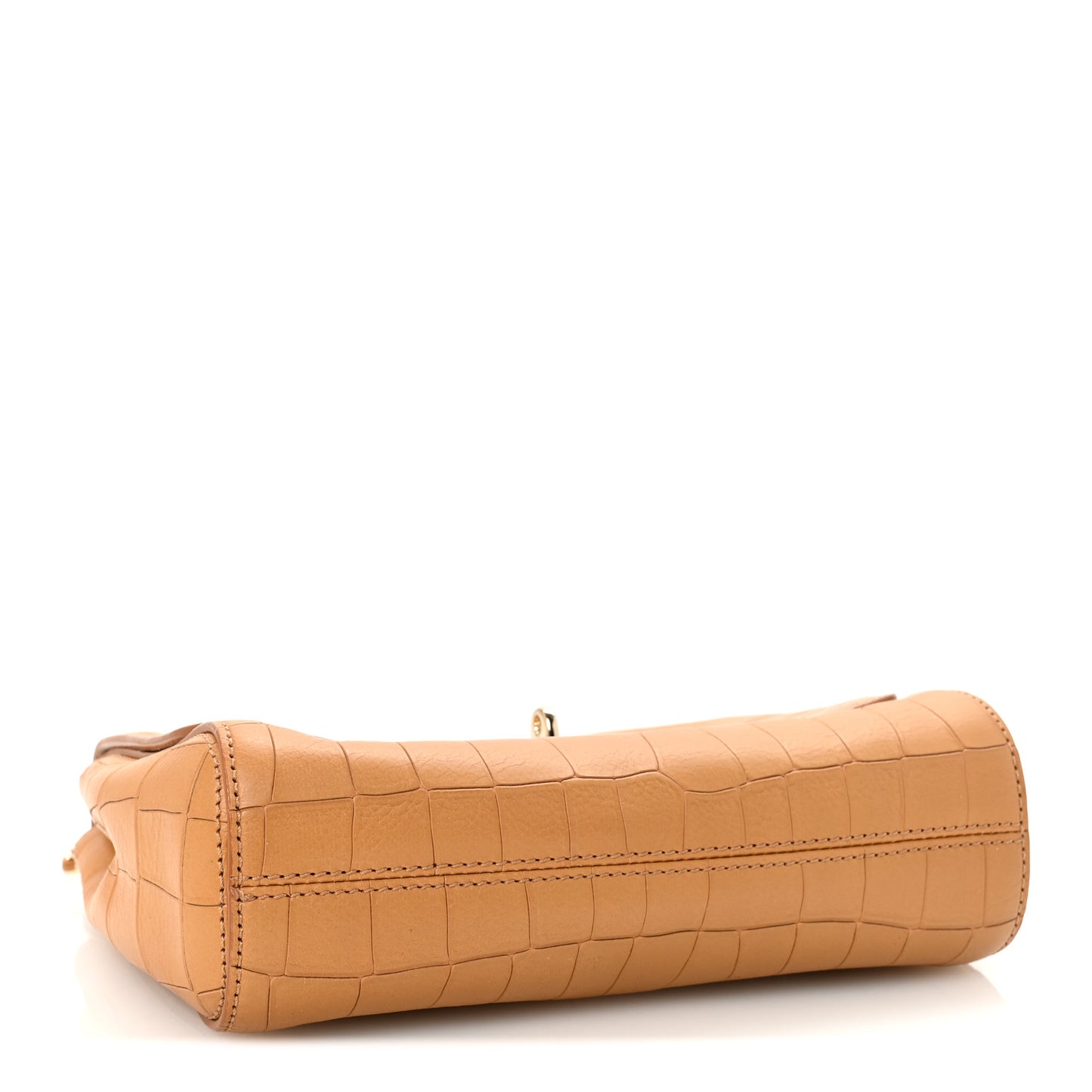 Nappa Crocodile Embossed Small Lily Flap Camel