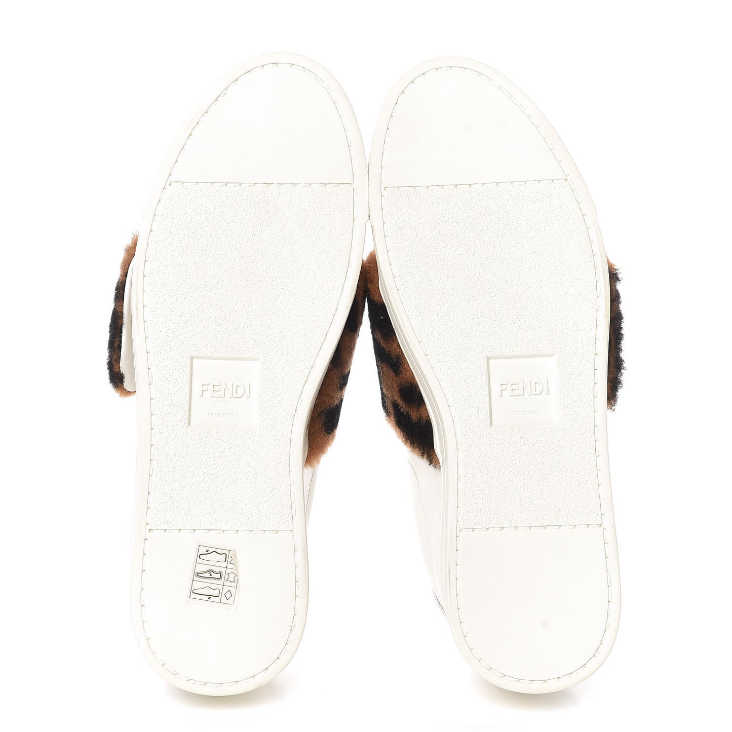 Vitello Shearling FF Velcro Slip On Sneakers 37 White