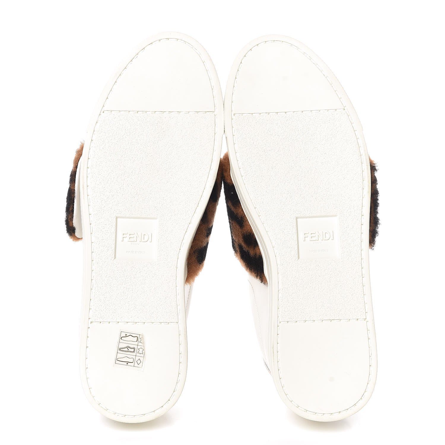 Fendi Vitello Shearling FF Velcro Slip On Sneakers 37 White 5 of 10