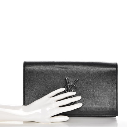 Saint Laurent Goatskin Monogram Large Belle De Jour Clutch Black 2 of 8