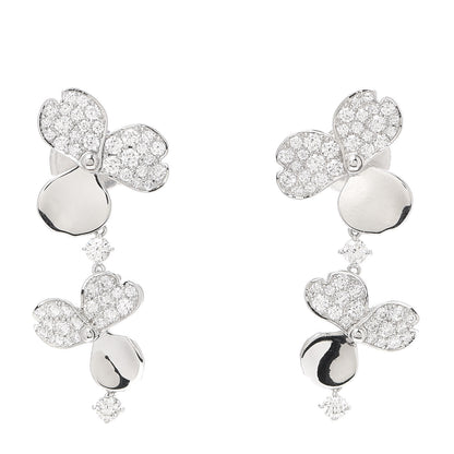 Tiffany Platinum Diamond Paper Flowers Cluster Drop Earrings 1 of 5