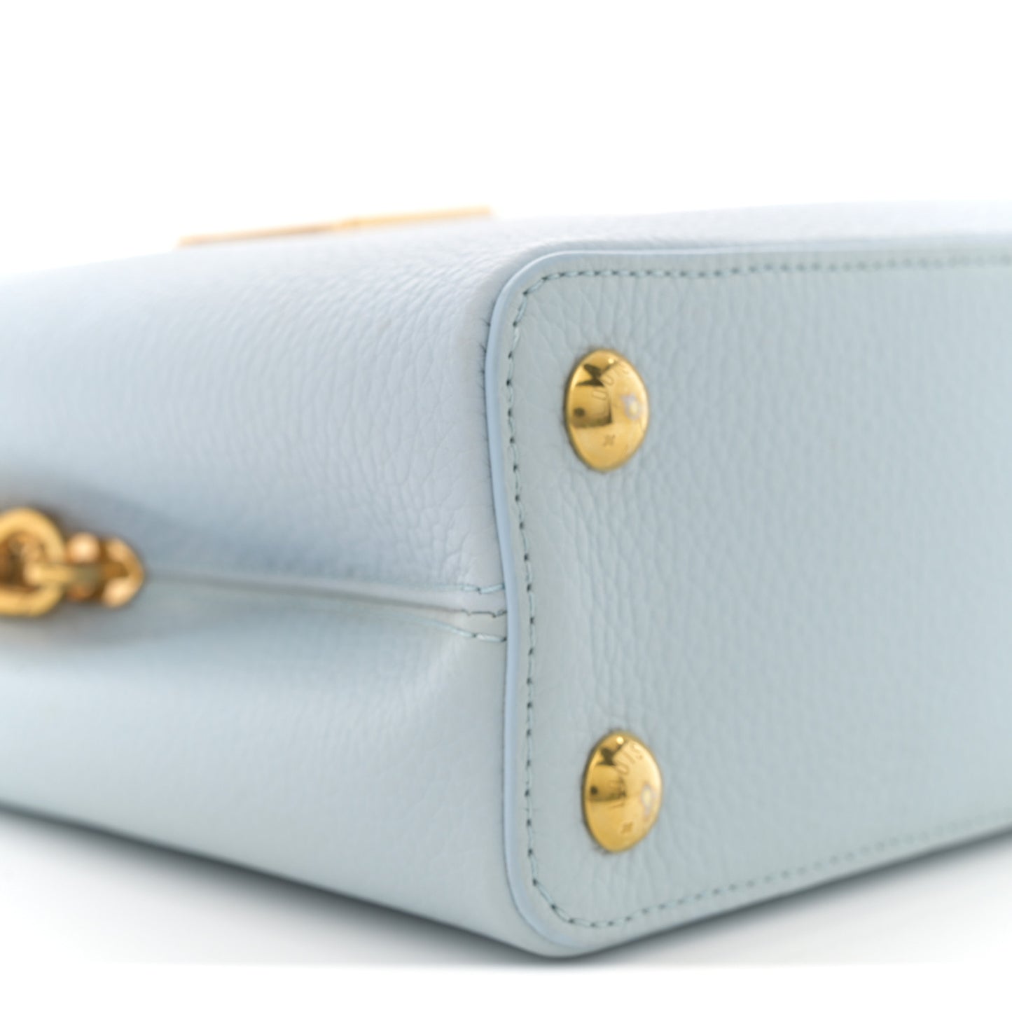 Taurillon Snakeskin Capucines BB Olympe Blue