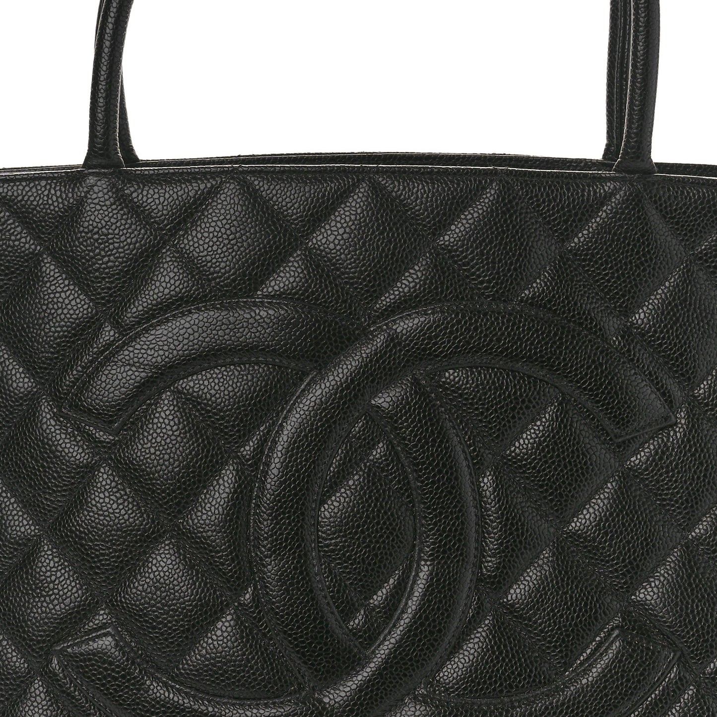 Caviar Quilted Medallion Tote Black
